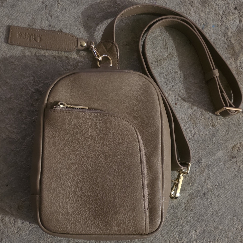 Stylish Taupe Crossbody Bag